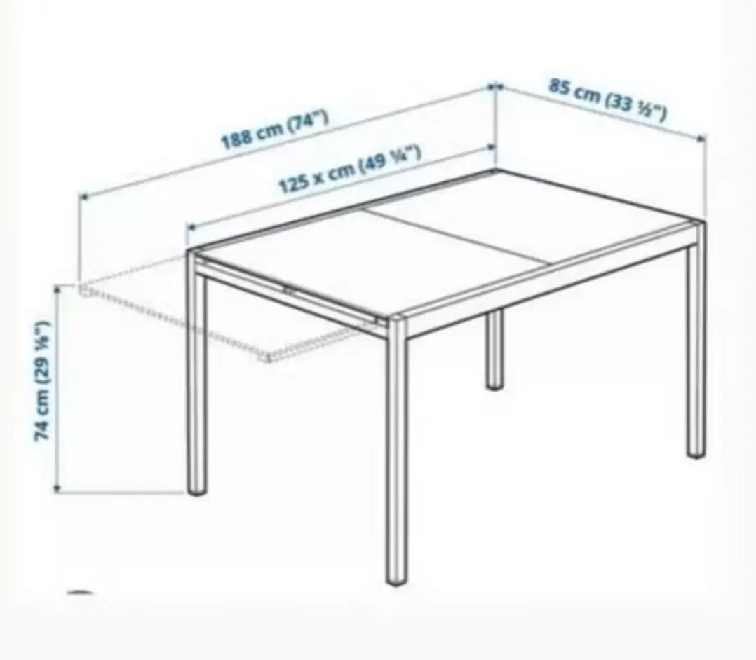 Ikea Glivarp uitschuifbare eettafel chroom - Afbeelding 2